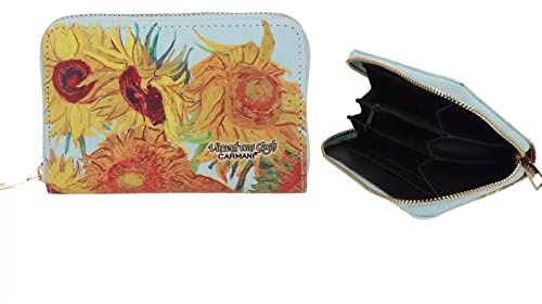 CARMANI - Kleine Damen Geldbörse mit Vincent Van Gogh Sonnenblumen