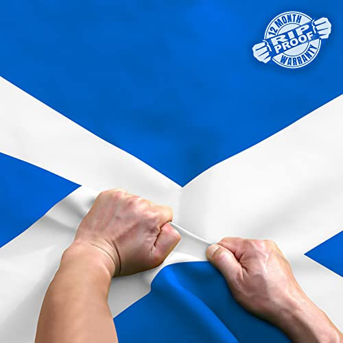 Anley Rip-Proof Technology Bandera de Escocia de Doble Cara de 3 Capas de 3x5 pies, encabezado de Lona y Resistente a Las Arrugas, Las Banderas Nacionales escocesas más Fuertes y duraderas
