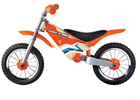 Hape Cross Balance Bike, Lauflernrad aus Holz in Motorcross Optik, ab 3 Jahre