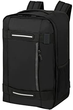 American Tourister Urban Track - Ryanair Kabinentasche 25 x 20 x 40 cm, 24.5 L, 0.50 kg, Handgepäck, Flugzeug Rucksack S Underseater, Schwarz (Asphalt Black)