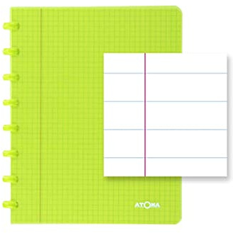 ATOMA Notizbuchsystem - Robust transparent - A5 - grün - Liniert
