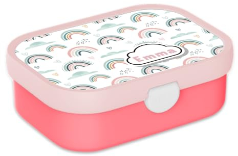 Mepal Personalisierte Brotdose mit Namen - Bento Lunchbox für Kinder - Regenbogen - Geeignet für bis zu 4 Butterbrote - BPA-frei & Spülmaschinenfest - 750 ml - Kleine Regenbogen