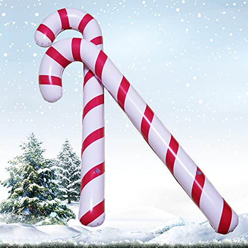Weihnachtsdeko 88cm Aufblasbare Zuckerstangen Weihnachtsdeko, Groß Grinch Deko Weihnachtsdeko Für Aussen, Aufblasbare Weihnachtsdeko Amerikanisch Haustür Zuckerstangen Weihnachtsbaum Deko (2 Stück)
