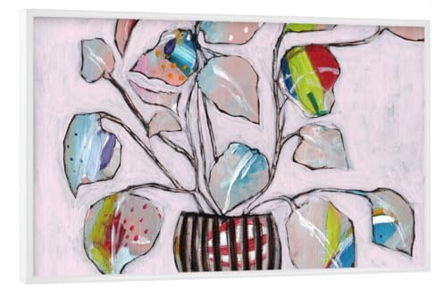 artboxONE Poster mit weißem Rahmen 45x30 cm Floral Summer Jewel ll - Bild fineart Portrait floral Frau blumenhaar