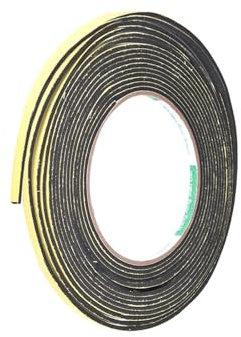 TOP-VIGOR Self Adhesive Sealing Foam Tape, 5mm(W) x 2mm(T) x 5M/16.4ft(L) Single Sided Foam Weather Strip High Density Draft Excluder Strip for Window and Door Insulation