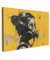 MuchoWow© Leinwand Bilder Klein 30x20 cm Mini Wanddeko Wohnzimmer Aesthetic Room Decor Deko Zimmer Wandbilder Modern Bild auf Leinwand Vintage - Street art - Mädchen - Maske - Gelb - Banksy