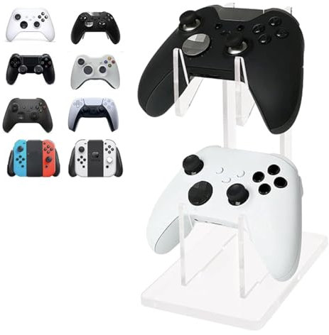 NIYATA Supporto per Cuffie Universale,Supporto per Controller di Gioco con 2 Strati,Porta Cuffie da Scrivania per Controller e Cuffie,per Xbox Series,PS4,PS5,Trasparenti