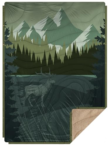 KawaGebo Kamp Campingdecke Ultraleicht Warm I Outdoor Reisedecke verstaubar I Camping Decke wasserabweisend für Wandern, Reisen, Hängematte,Van, Flugzeug DeckeI Thermal Sherpa & Ripstop,200x145cm