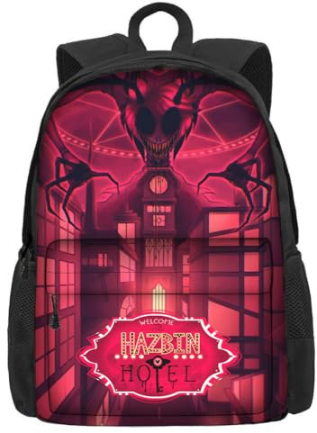 Yanny Veggie Angel Dust Cosplay Tasche Charlie Alastor Hazbin Print Rucksack Geldbörse Husk Anime Laptop (Black - 10, One Size)