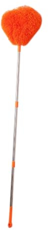 Pyugxab Plumero retráctil de acero inoxidable con , herramientas de limpieza para el hogar, duradero, fácil de usar, color naranja