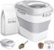 Mbox Dog Food Storage Container Large Size, 50 Lbs Large Airtight Collapsible Food Storage Bin Dispenser with Locking Lid and Rolling Wheel, Kitchen Pantry Organization Holder to Store (Gray)