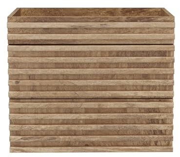 UEV Waschbeckenunterschrank hängend 60cm, Badezimmerschrank mit 2 Schubladen, Soft-Close-System, Unterschranke fürs Bad,Waschplatz, Waschtischunterschrank, Badmöbel für Gäste WC, Natur