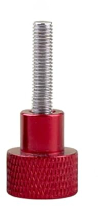 1 Stück Aluminiumlegierung + Edelstahl-Rändelschraube M5 M6 Handgriffknopf Schrittbolzenschrauben Rot/Schwarz/Weiß(Red,M5x20-D12x20)