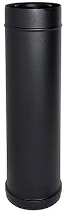 Élément droit conduit de cheminée tube coaxial noir D. 80/125 0,5 m CE en acier 316 pour poêle à granulés Made in Italy UNI 1856/2