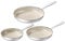 Redchef Nonstick Frying Pan Set,20 24 28cm Hybrid Ceramic Frying pan,Tri-Ply Stainless Steel Pan,Stay-Cool Handle,Non Toxic,PTFE/PFAS/PFOA Free,Dishwasher/Oven Safe (Beige)