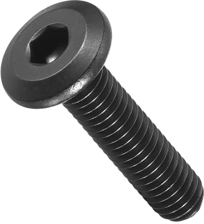 METALLIXITY Flat Head Hex Socket Cap Screws Bolts(1/4-20x1-1/4) 25Pcs, 304 Stainless Steel Hex Socket Furniture Bolts Screws - for Furniture Woodworking Project, Black