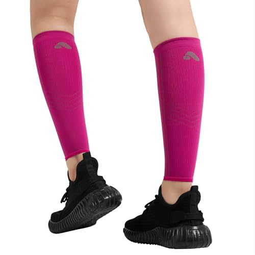 aepra manchons mollet sport compression – course, marathon, fitness, sport – homme et femme – 1 paire Rose Passion