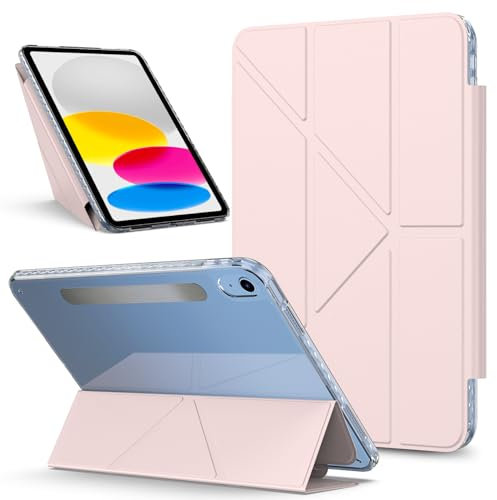 Compatibile con iPad di 10a generazione da 10,9 pollici 2022, custodia magnetica rimovibile, sottile, custodia protettiva con guscio posteriore rigido in policarbonato traslucido, custodia