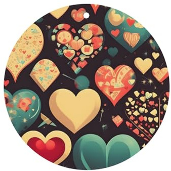 Phayah Heart Crush Flower Pattern Lavendelduft Auto Aroma Runde Form Hängende Dufttablette Auto Innenraum Duft Lufterfrischer 6p