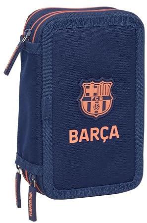 F.C.BARCELONA 2. Team Schulmäppchen mit 37 nützlichen Utensilien, Federmäppchen für Kinder, ideal für Kinder von 5 bis 14 Jahren, bequem und vielseitig, Qualität und Widerstandsfähigkeit, 12,5 x 5,5 x