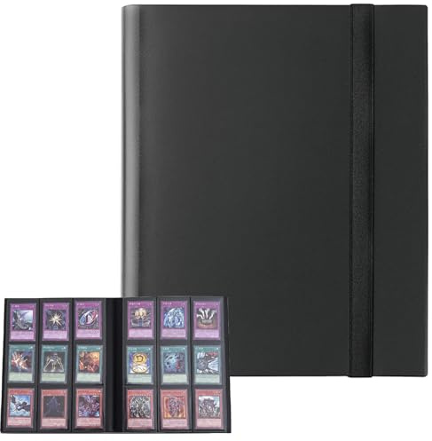 Album da 360 carte impermeabili per TCG (Yu-Gi-Oh, Pokémon, MTG, carte sportive, colore: nero