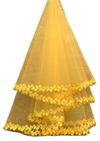 JBJYGSG Schleier Braut Kathedralen-Hochzeitsschleier, 10 Farben, Weiß, Rosa, Lila, Schwarz, Elfenbein-Schleier, Hochzeit, Spitzenkante, Brautschleier