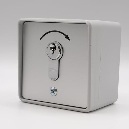 GEBA MP APZ 1-1T/1 Art.-Nr. 005.1101.10 – Zündschloss, 1 Impulsrichtung für Tor, Euro-Zylinder + 3 Schlüssel, Gehäuse Polycarbonat, IP54 + 1 Goodies Domobi (MP APZ 1-1T/1)