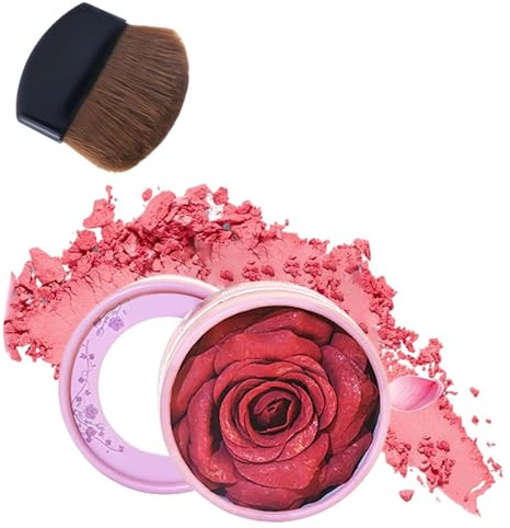 Blush Für Das Gesicht 10ml 3D Rosenblüten Design Aufbaubare Farbe | Makeup Rouge für die Wangen für Reisen Geschäftsreisen Zuhause Schule sowie für in Ehefrau Schwester Tochter
