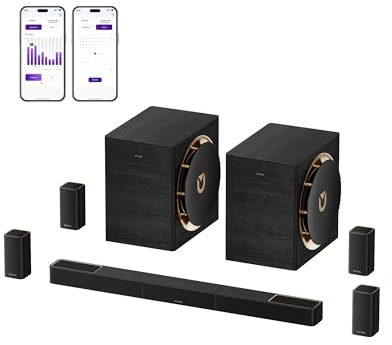 ULTIMEA Skywave X100 Dual, soundbar surround wireless 9.2.6 con THX, Dolby Atmos, DTS:X, doppi subwoofer da 10”, bassi 18 Hz, 2000W, pass-through 8K, audio livello AVR