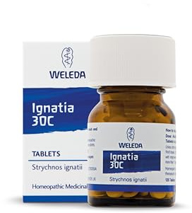 Weleda Ignatia 30C, Pack of 125 Tablets | Homeopathic medicinal product, Lactose and sucrose tablets, Suitable for adults and children
