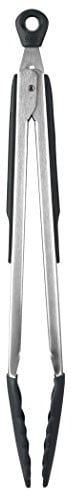 OXO 1101980 Good Grips Locking Tongs with Silicone Heads , Black , 12 inch, 30cm