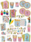 alles-meine.de GmbH 30 TLG. Set Sticker/Aufkleber - Text Zur Einschulung Schulanfang Schultüte Stifte Schulbeginn Schule