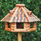 VOSS.garden Großes Vogelhaus Herbstlaub, Imprägniertes Holz, 50cm Durchmesser Futterplatte, Mit Sitzstangen für Vögel, Vogelhaus Vogelvilla Futtervogelstation