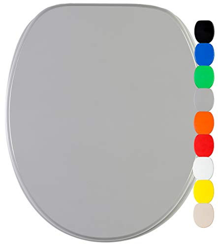 Sanilo Soft Close Toilet Seat, Wide Choice of Monochrome Toilet Seats, Stable Hinges, Easy to Mount (Grey)