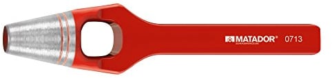 MATADOR Poinçon DIN 7200 A 0713 0220–22 mm en Métal Rouge, Corps forgé, Tranchant renforcé 47–52 hRC, Forme DIN 72, C C 35/45/rouge laqué, 22 millimètres, Manuel