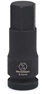 Gearwrench 84640 1/2 de vaso Impact SAE puntas hexagonales 3/4,, negro