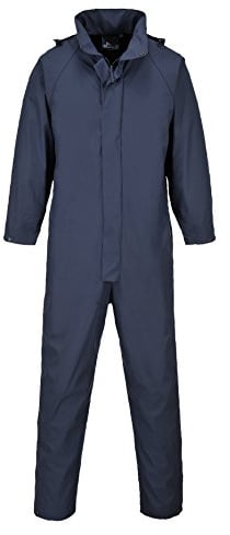 Portwest S452 Sealtex Classic Coverall Concealed Stud Side Access Openings | Navy, Small, EN 343 Class 4:1, Waterproof with Welded Seams, Elasticated Back Waist, Pack Away Hood, Double Storm Flap