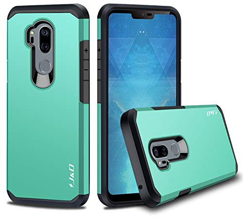J&D Compatible para LG G7 ThinQ Funda, LG G7 Funda, [Armadura Delgada] [Doble Capa] [Protección Pesada] Híbrida Resistente Funda Protectora y Robusta para LG G7 ThinQ, LG G7 - Turquesa