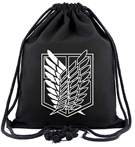 WANHONGYUE Anime Sporttasche Turnbeutel Training Tasche Gym Sack Drawstring Bag Schwarz-1