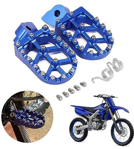 AnXin Repose-pieds CNC pour moto tout-terrain, YZ65 YZ85 YZ125 YZ250 YZ250F YZ426F YZ450F YZ125X YZ250X YZ250FX YZ450FX WR250F WR426F WR450F Bleu