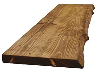 Chill House Waney/Live Edge Rustikal Wandregal 29x4.4cm, Tudor Eiche, 60cm