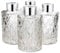 Frandy House Glass Diffuser Bottles Floral Design with Silver Caps Refillable Diffuser Jars Set of 4-4 High, 120ml 4.1 fl oz. round shape, Fragrance Accessories Use for Diy Reed Diffuser