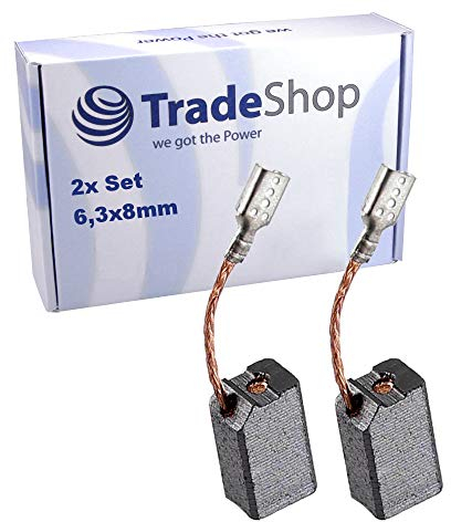 2x Kohlebürsten 6,3x8mm für DeWalt/Black&Decker/Elu/Felisatti Elektro-Werkzeuge (Winkelschleifer, Bohrmaschinen, uvm.) Motorkohlen Kohlestifte