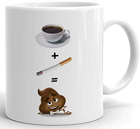 Tasse-Mug Humour Original -Café Clope Toilettes - Idée Cadeau Drole Rigolo Humoristique Petit Déjeuner Amusant