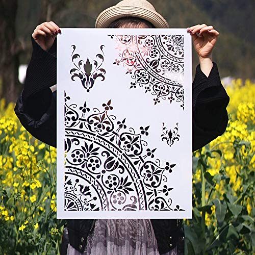 Zonfer 1pc A3 Craft Layering Mandala Stencils, Für Wände Gemälde Scrapbooking Stamping Album Dekorative Prägen Von Papierkarten