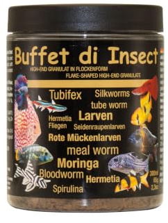 Discusfood Buffet di Insect Flachgranulat Komplettes, vollwertiges, extrudiertes Alleinfutter für alle Zierfischarten, die eine artgerechte Ernährung mit Insekten benötigen.