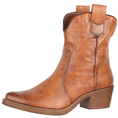 Elara Damen Stiefeletten Cowboy Boots Chunkyrayan 301-A31P Camel-40