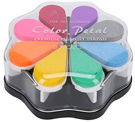 Stempelkissen Fingerabdruck Stempelkissen 8 Farben Abwaschbar Fingerstempelfarbe für Papier Handwerk Stoff, Scrapbook, Kinder Geburtstags(#1002)