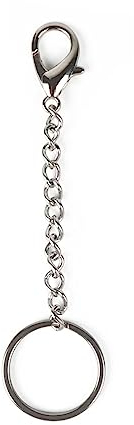 GADIEMKENSD 10cm Long Pocket Key Ring, Credit Card Wallet, Pants Belt loop, Belt Clip Metal Curb link chain with Lobster Clasp Key Fob for Men and Women 1PCS