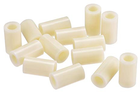 sourcing map 50 Stück ABS Runde Distanzscheibe Innendurchm. 8.2 mm Außendurchm. 14 mm Länge 25 mm Kunststoff Abstandshalter für 3D Drucker, TV Wandmontage Steckdose Beige